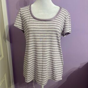 White House Black Market Purple Striped Top